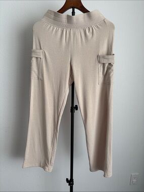 a new day women’s relax fit super soft Beige Cargo joggers Pocket Pants S